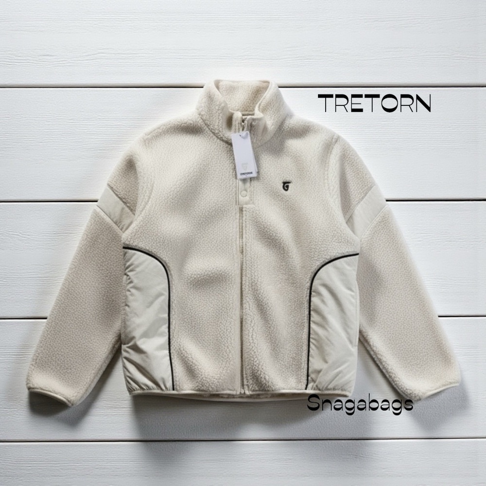 NWT Men’s TRETORN Ivory Fleece Pullover Jacket with Quarter Snap XL